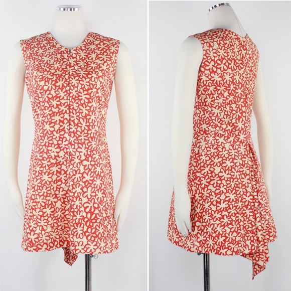 Marimekko Dresses & Skirts - SOLD  RARE Marimekko Floral Red Print Pleat Zipper